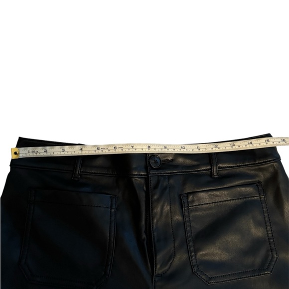 Black pleather wide legged pants from Loft. - Picture 3 of 6